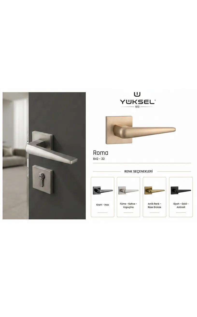 Yüksel Roma İtalyan Kare Rozetli Kapı Kolu
